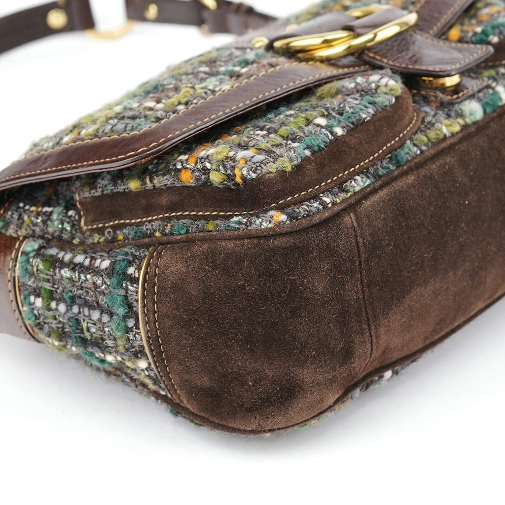 8F18 Brown Tweed Soho Shoulder Bag