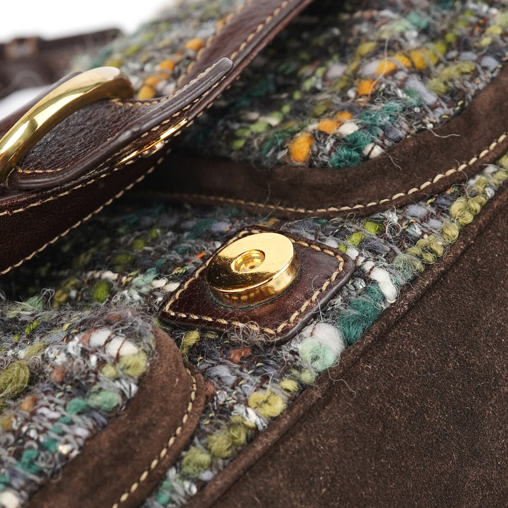 8F18 Brown Tweed Soho Shoulder Bag