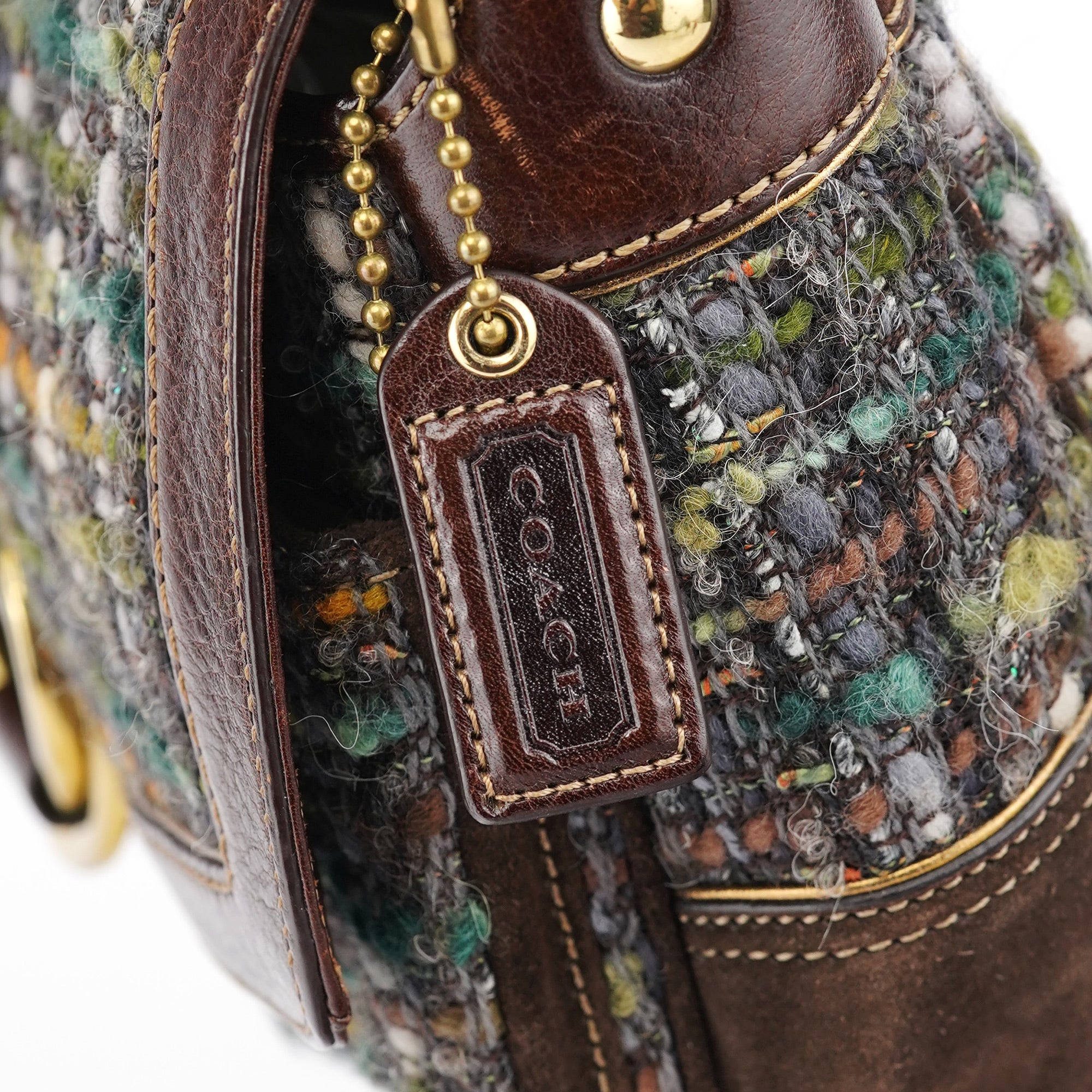 8F18 Brown Tweed Soho Shoulder Bag