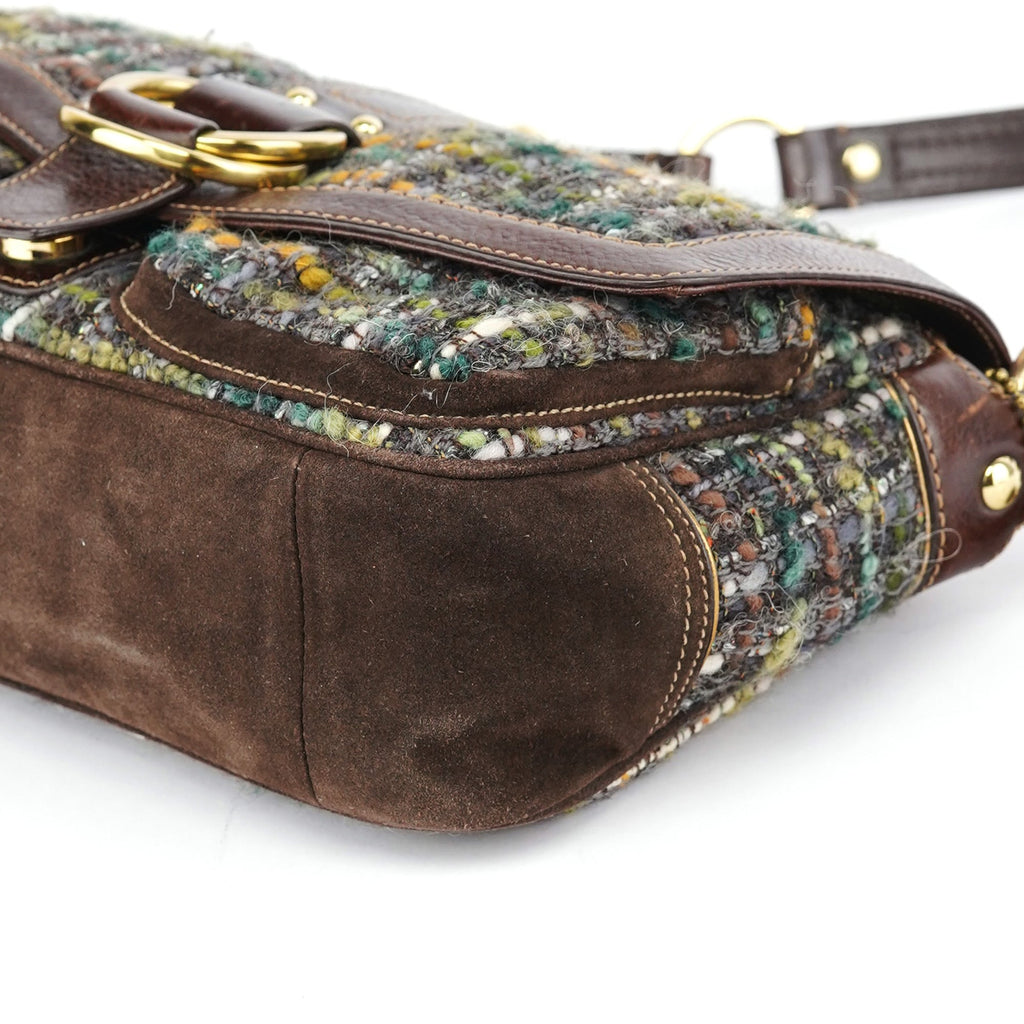 8F18 Brown Tweed Soho Shoulder Bag