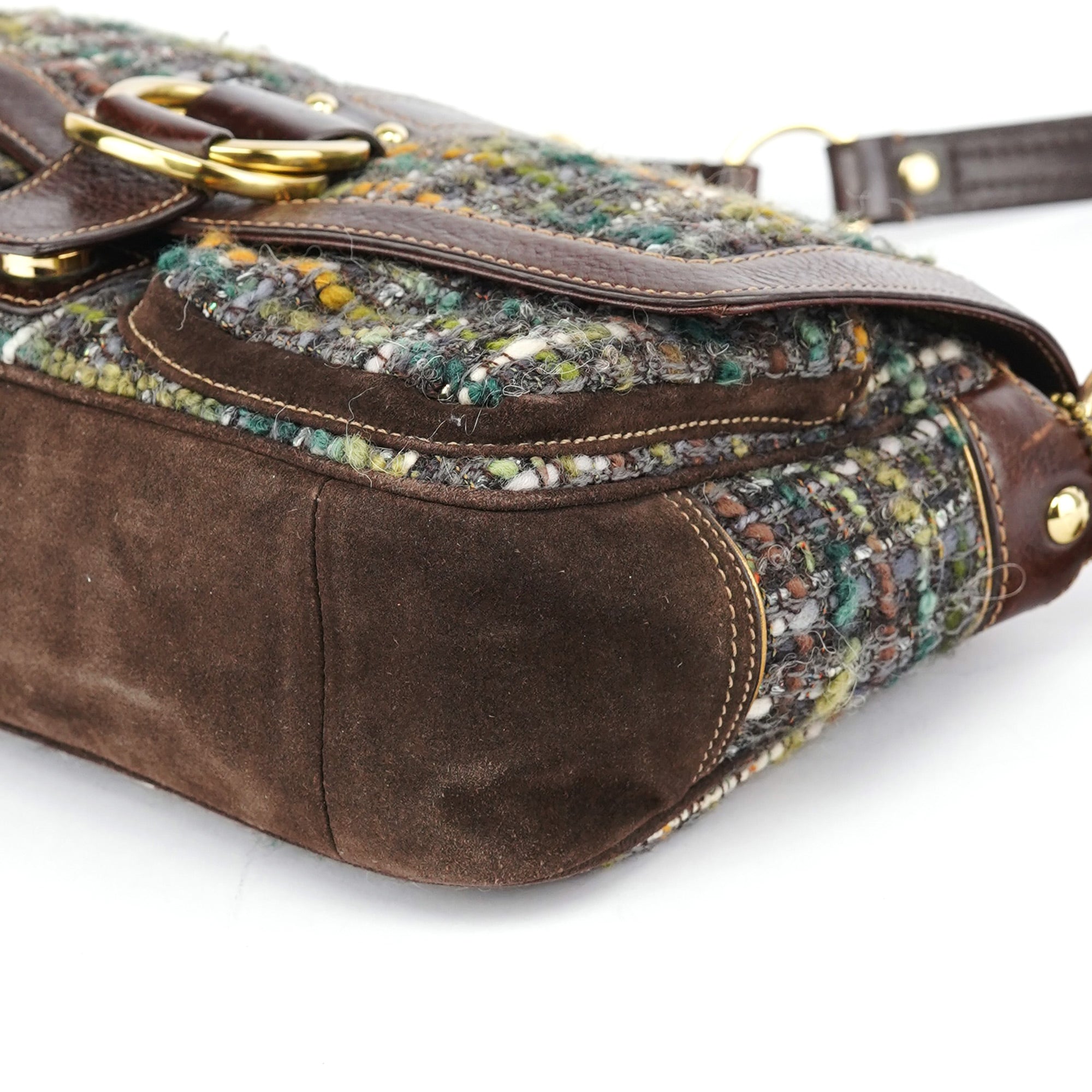 8F18 Brown Tweed Soho Shoulder Bag