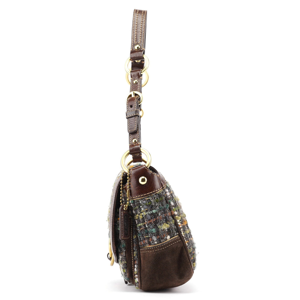 8F18 Brown Tweed Soho Shoulder Bag