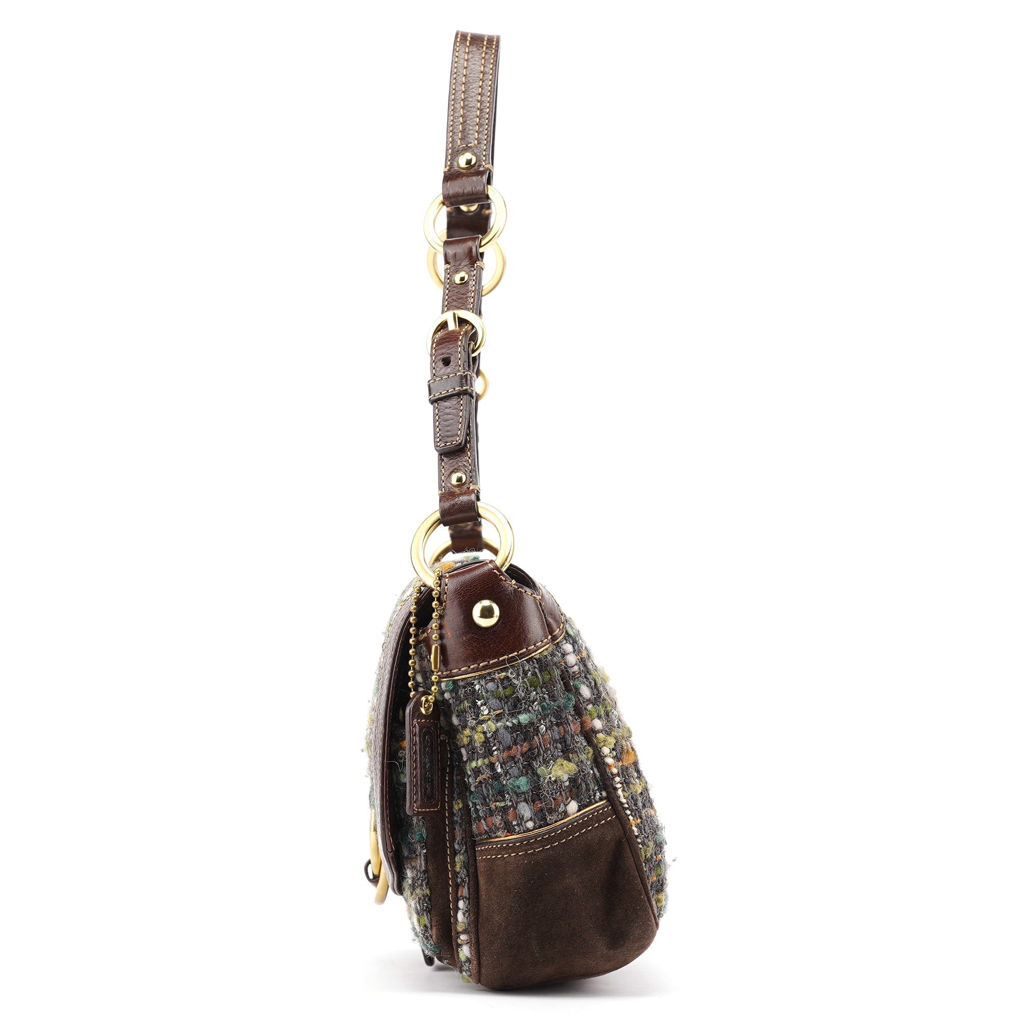 8F18 Brown Tweed Soho Shoulder Bag