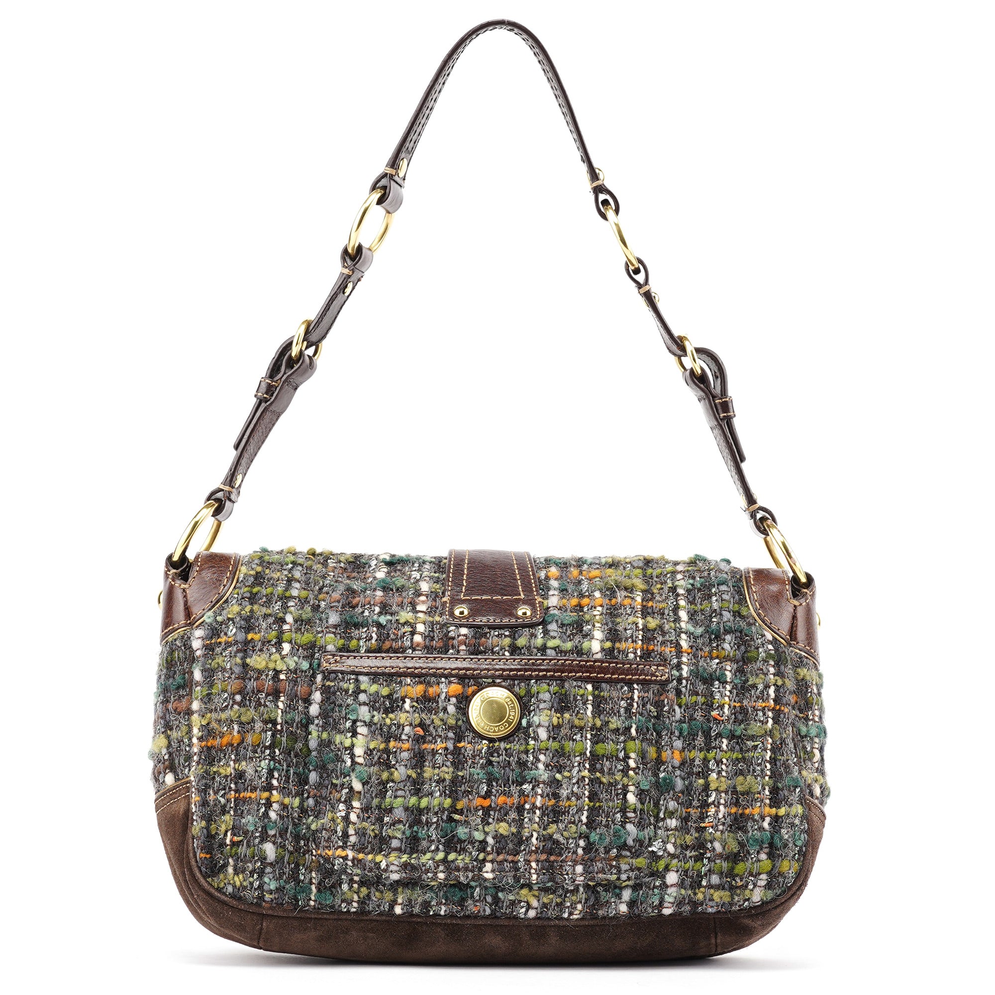 8F18 Brown Tweed Soho Shoulder Bag