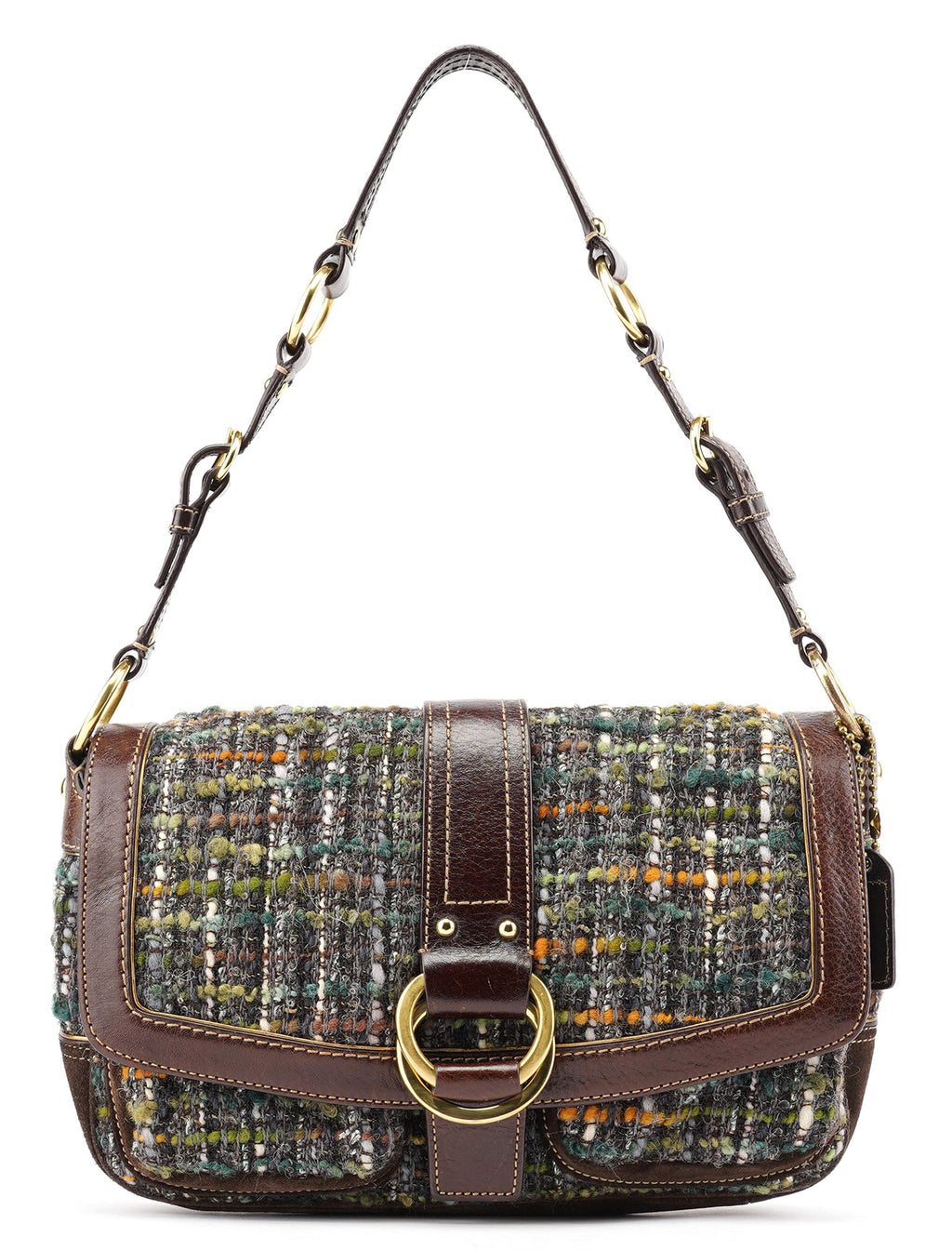 8F18 Brown Tweed Soho Shoulder Bag