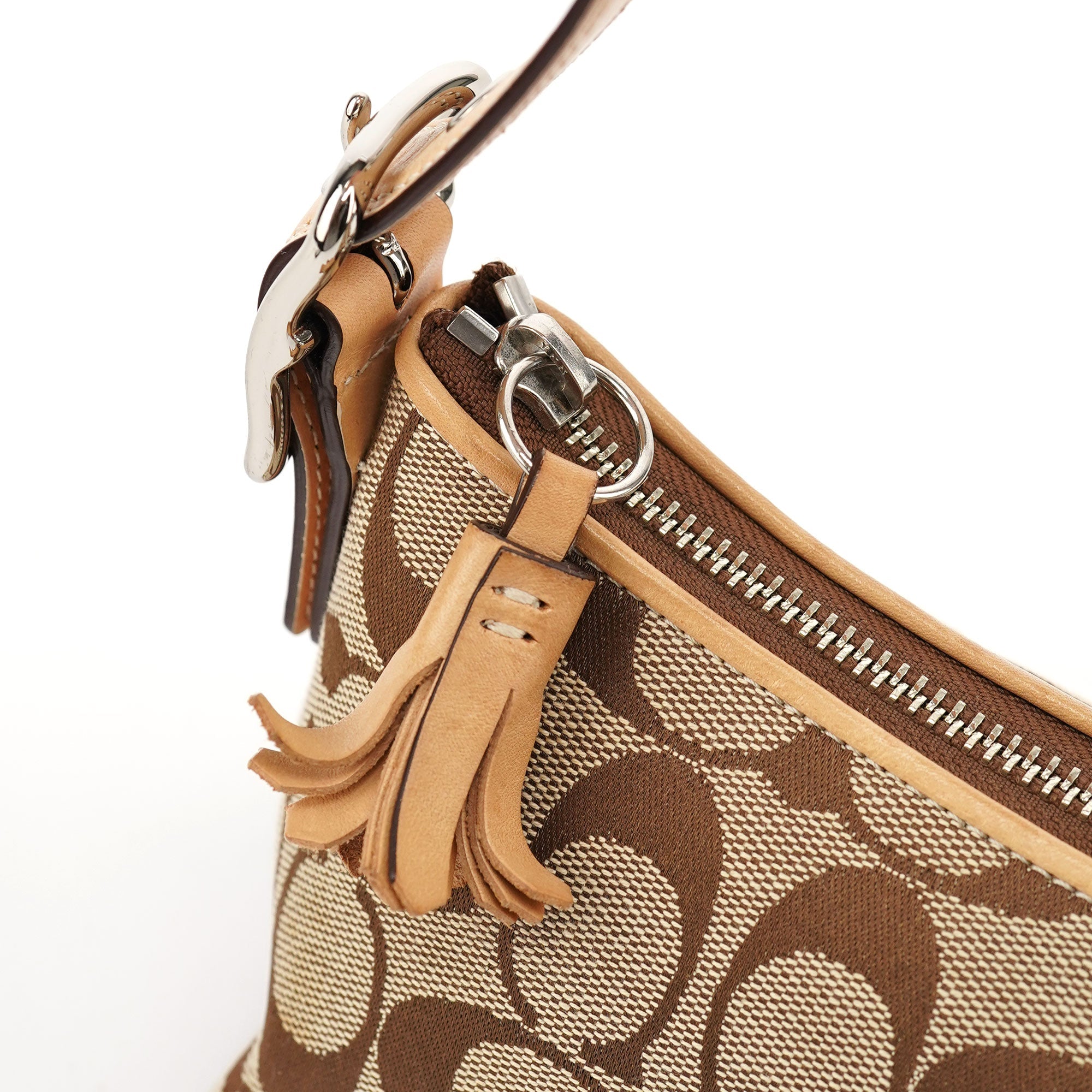 8K01 Beige Signature C Demi Shoulder Bag
