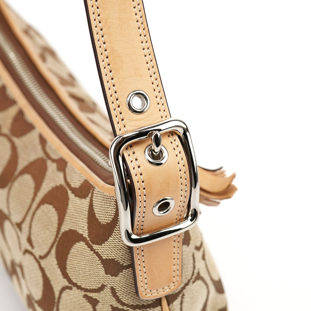 8K01 Beige Signature C Demi Shoulder Bag