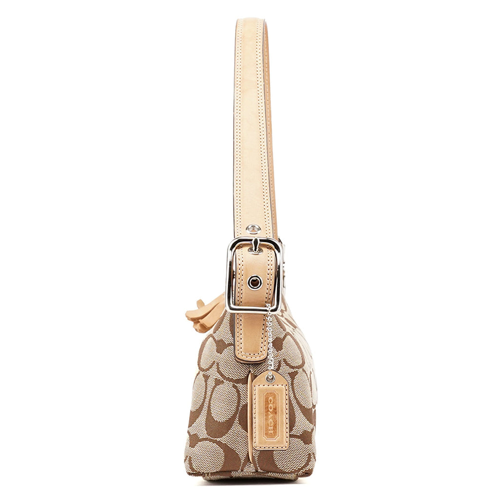 8K01 Beige Signature C Demi Shoulder Bag