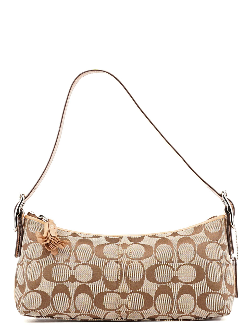 8K01 Beige Signature C Demi Shoulder Bag
