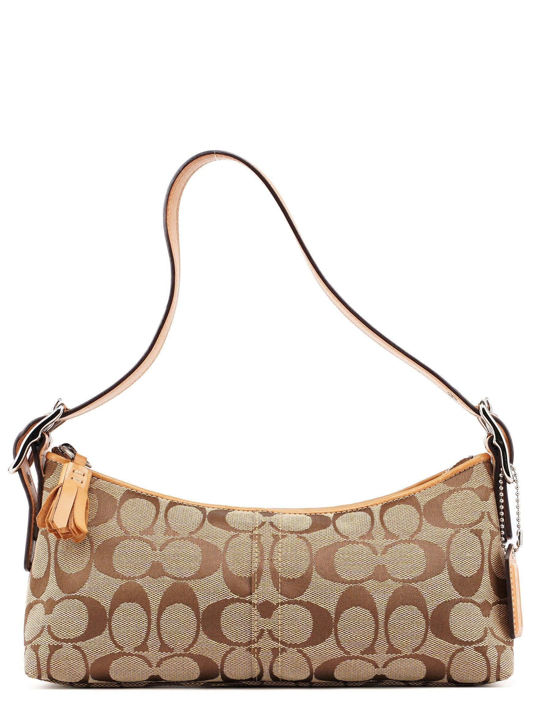 8K01 Beige Signature C Demi Shoulder Bag