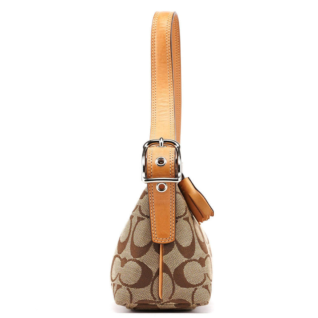 8K01 Beige Signature C Demi Shoulder Bag
