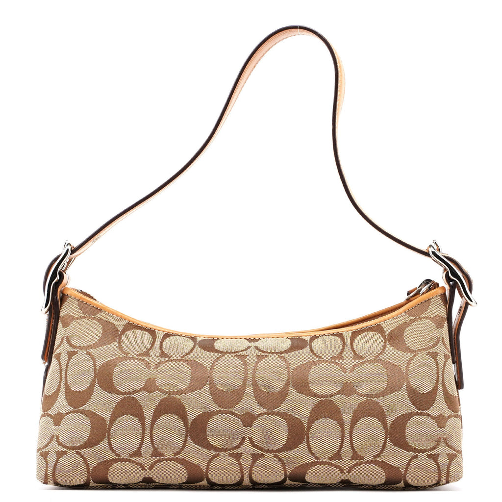 8K01 Beige Signature C Demi Shoulder Bag