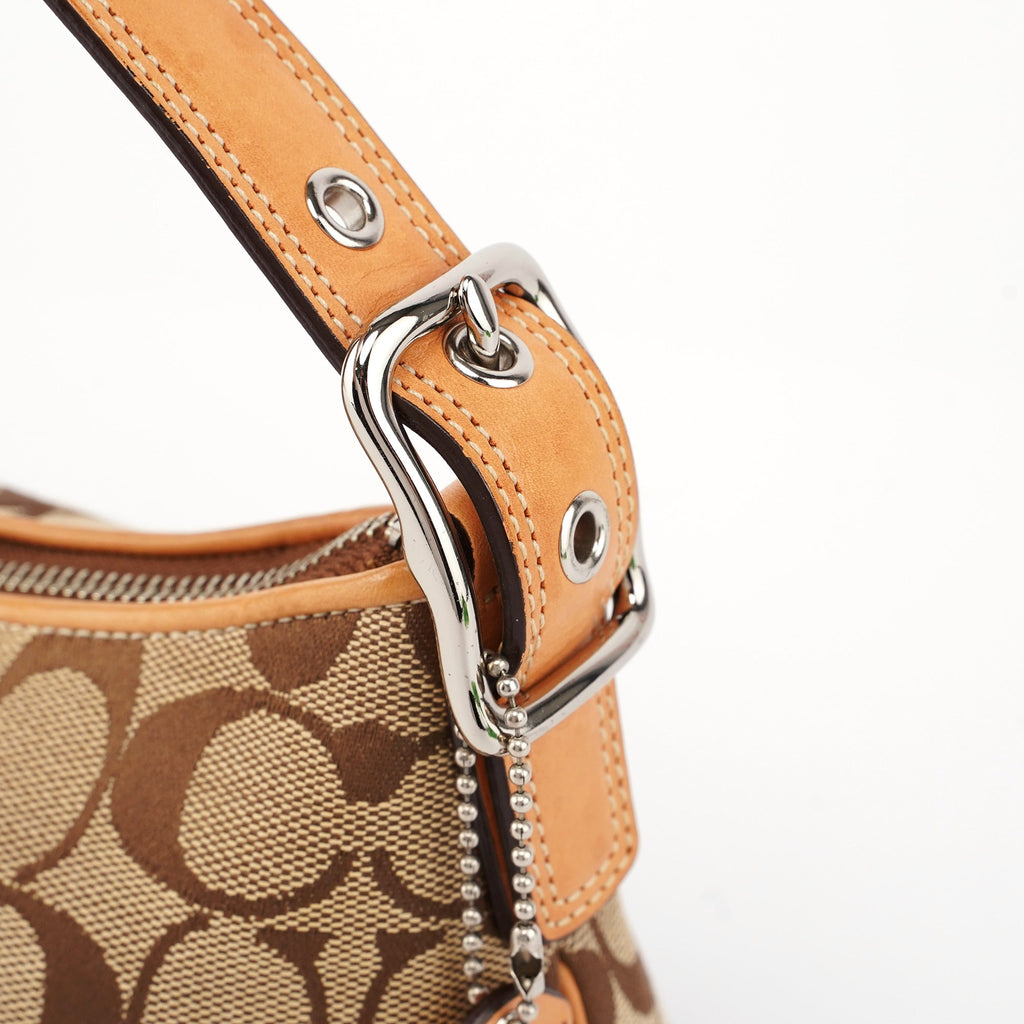 8K01 Beige Signature C Demi Shoulder Bag