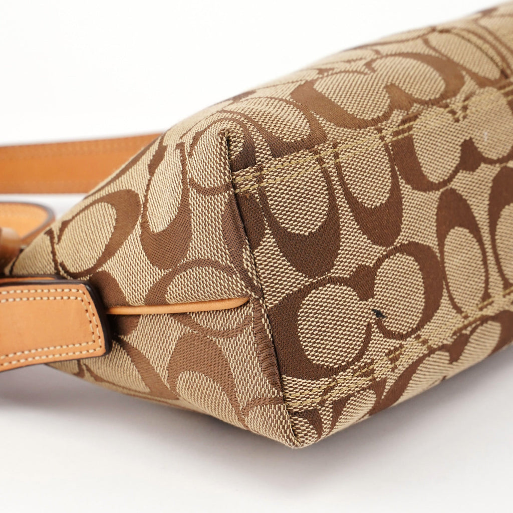 8K01 Beige Signature C Demi Shoulder Bag