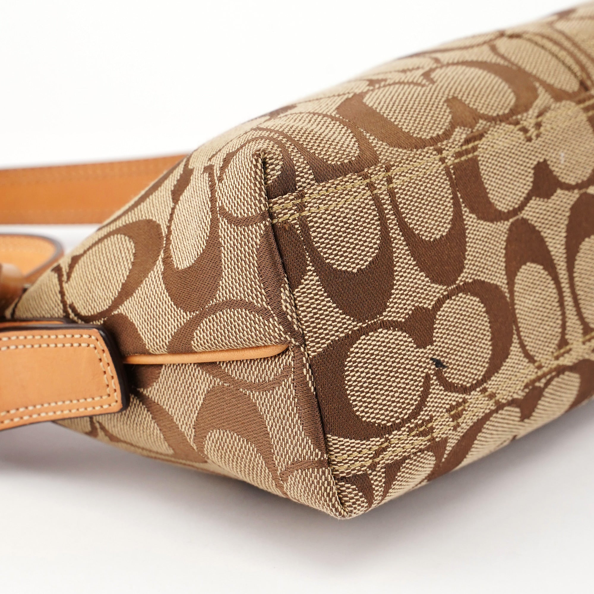 8K01 Beige Signature C Demi Shoulder Bag