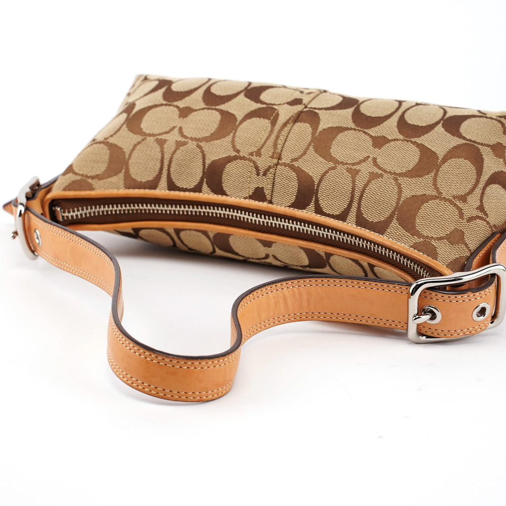8K01 Beige Signature C Demi Shoulder Bag