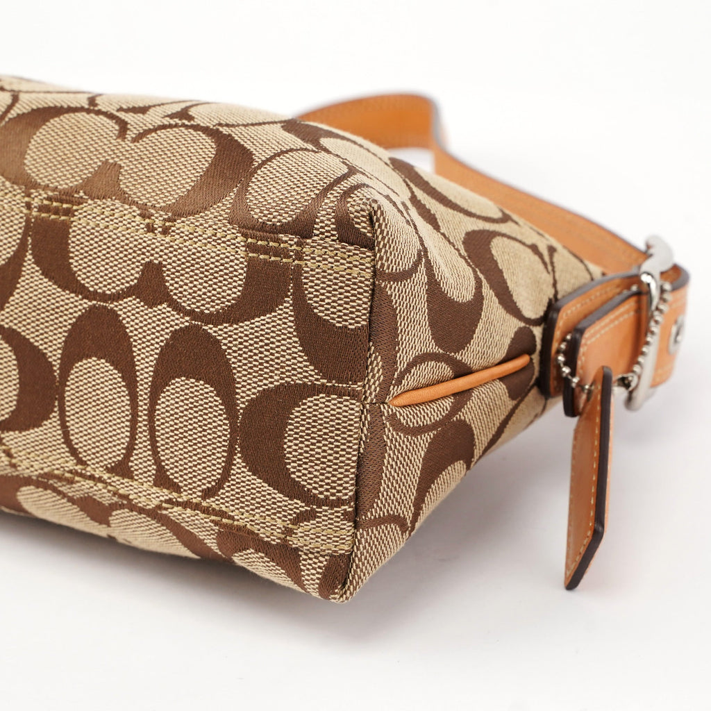 8K01 Beige Signature C Demi Shoulder Bag