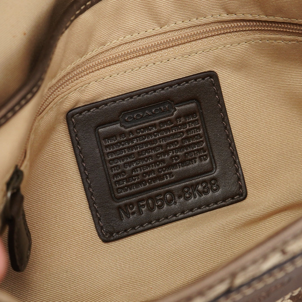8K38 Beige Brown Python Soho Shoulder Bag