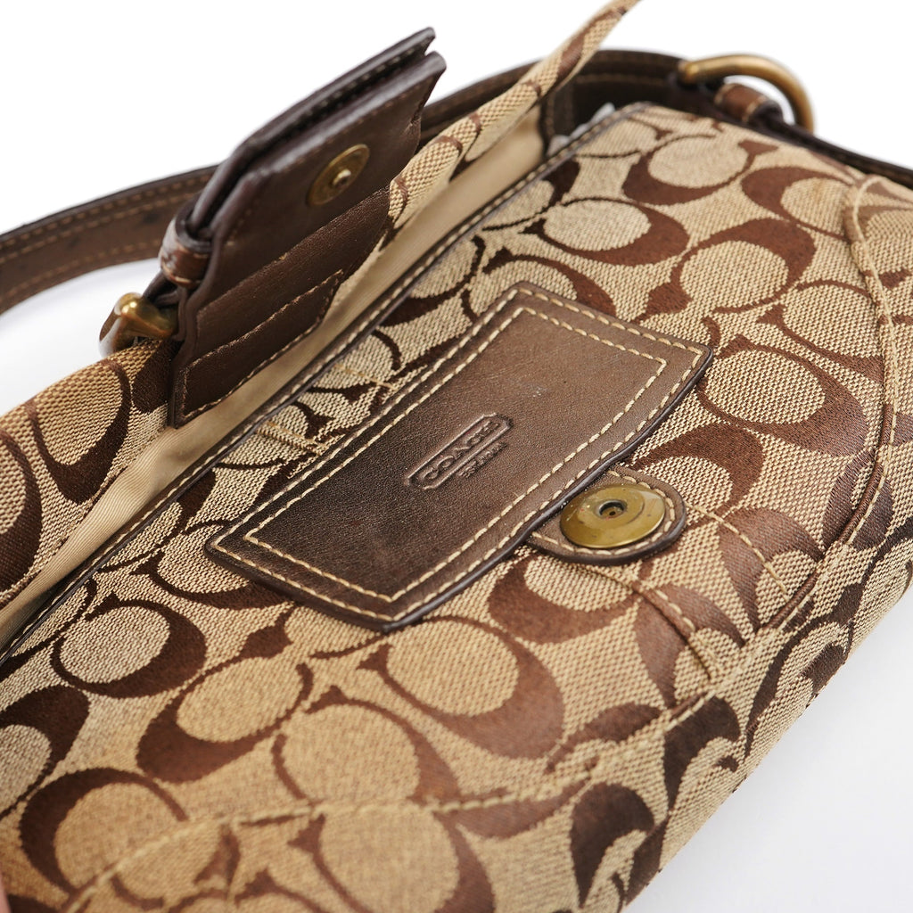 8K38 Beige Brown Python Soho Shoulder Bag