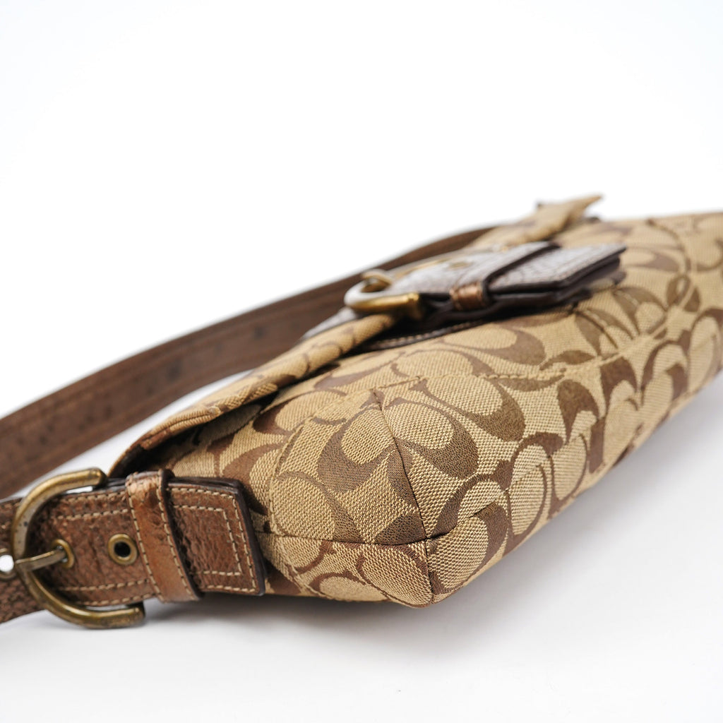 8K38 Beige Brown Python Soho Shoulder Bag