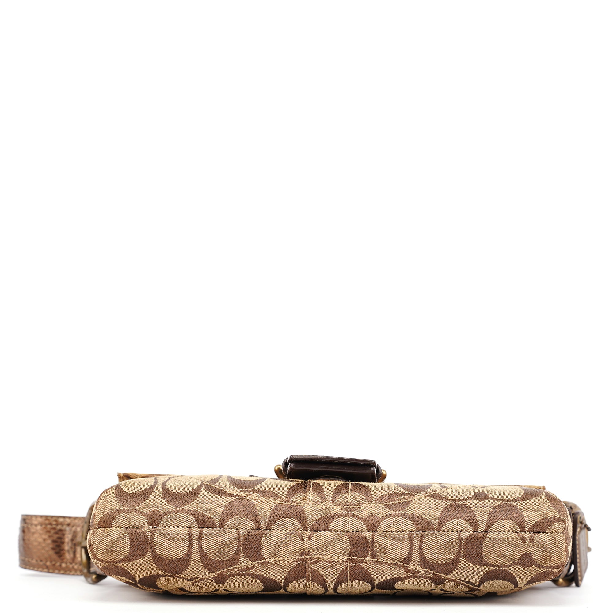 8K38 Beige Brown Python Soho Shoulder Bag