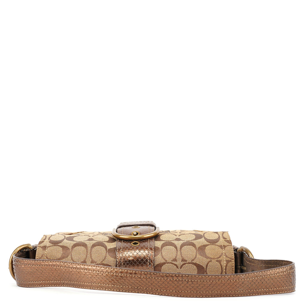 8K38 Beige Brown Python Soho Shoulder Bag