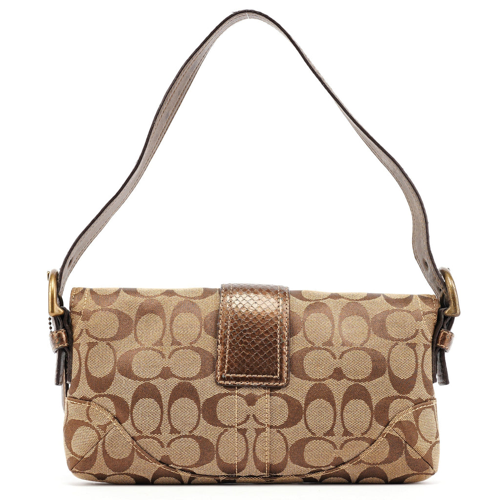 8K38 Beige Brown Python Soho Shoulder Bag