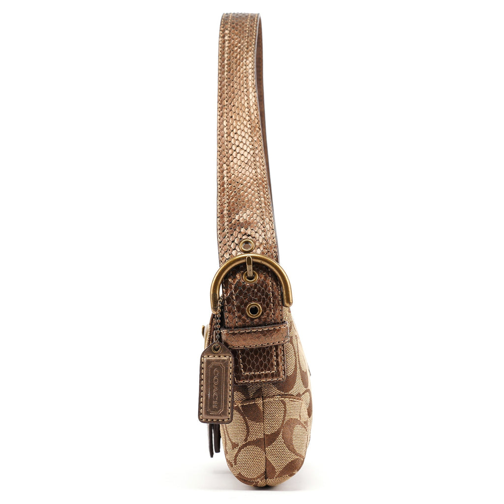 8K38 Beige Brown Python Soho Shoulder Bag