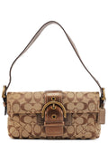 8K38 Beige Brown Python Soho Shoulder Bag