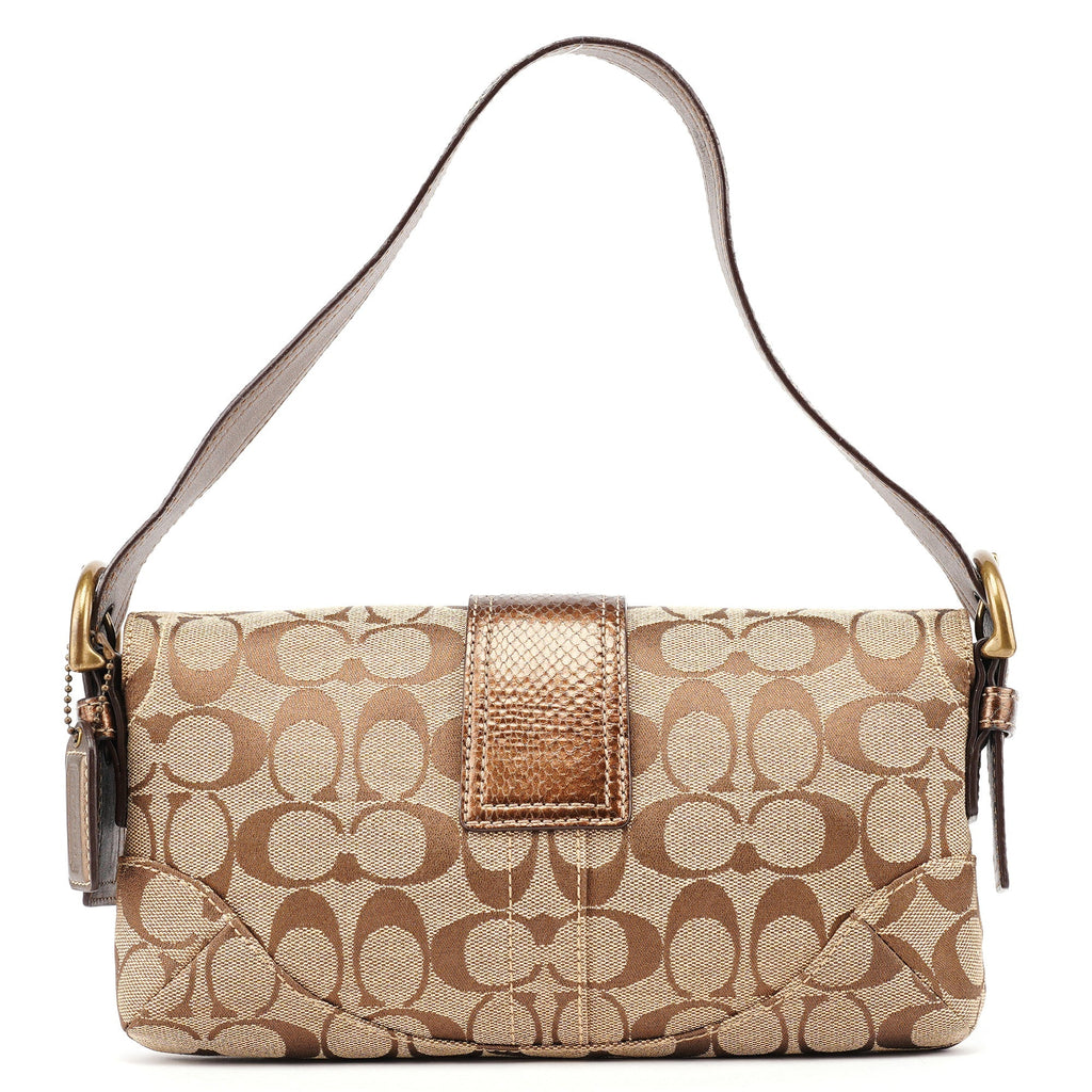 8K38 Beige Snakeskin Embossed Soho Bag