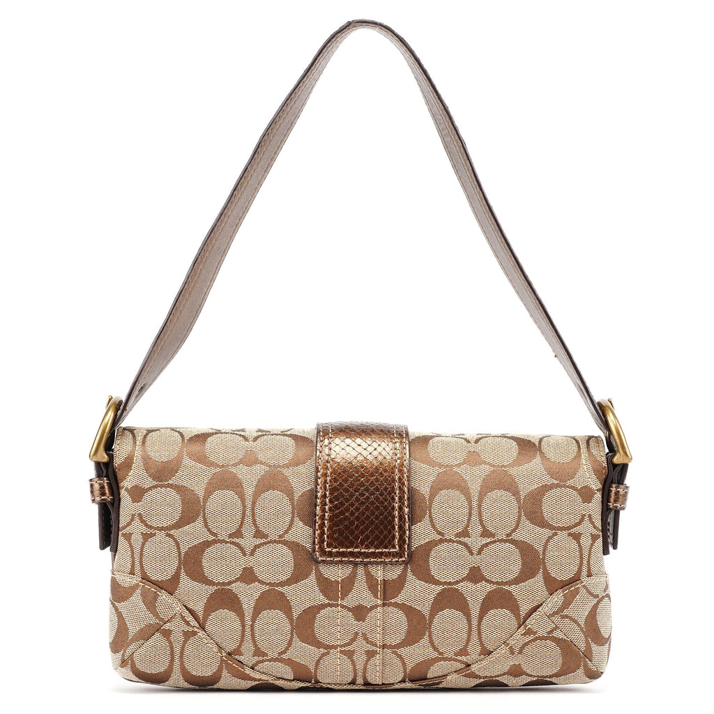 8K38 Beige Snakeskin Embossed Soho Bag