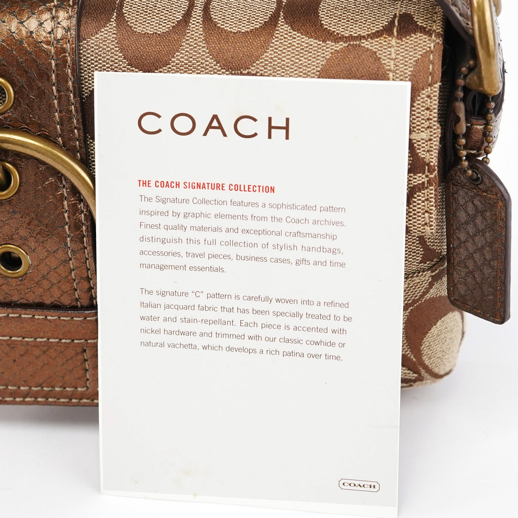 8K38 Beige Snakeskin Embossed Soho Bag