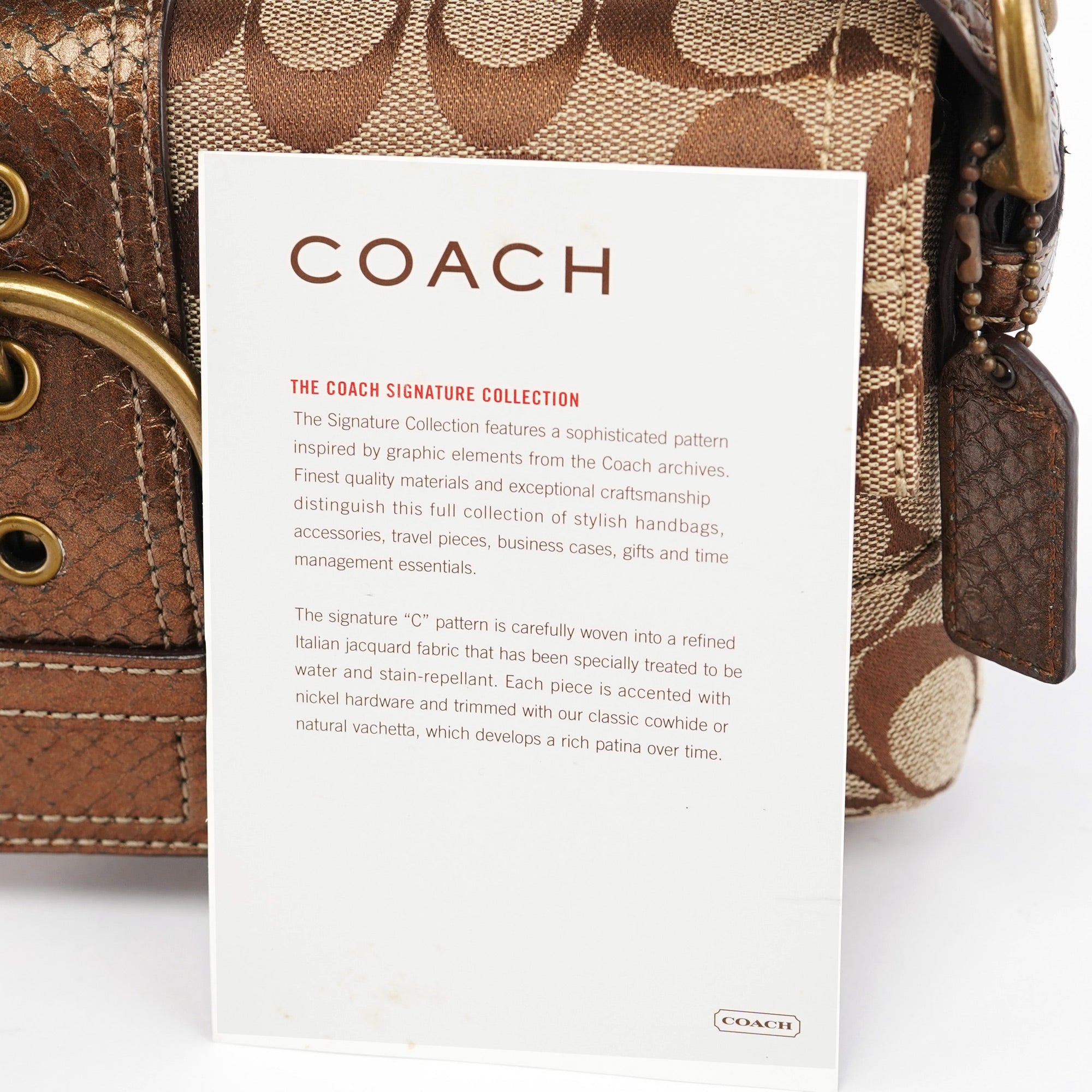 8K38 Beige Snakeskin Embossed Soho Bag