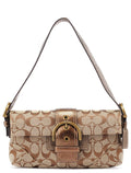 8K38 Beige Snakeskin Embossed Soho Bag