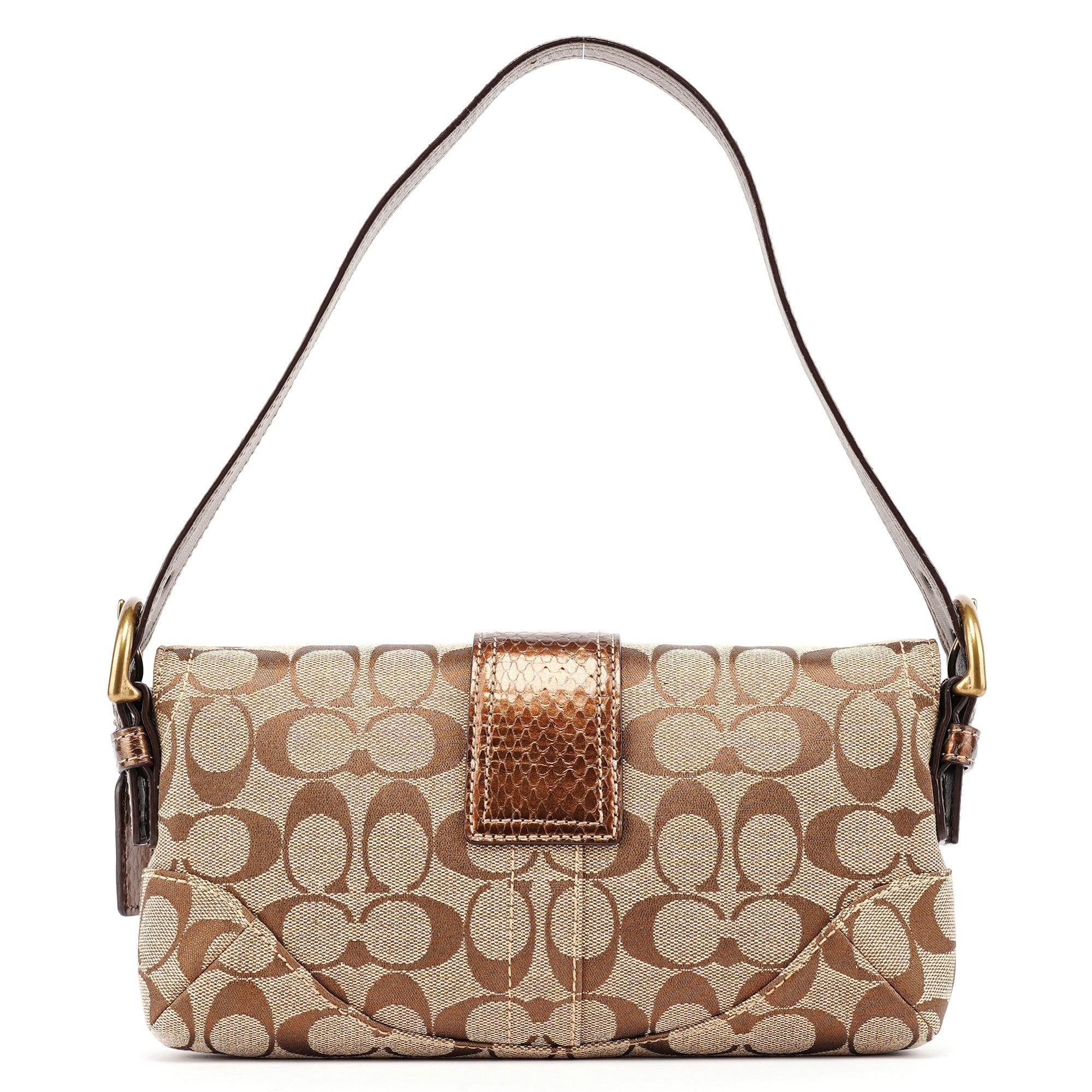 8K38 Beige Snakeskin Embossed Soho Bag