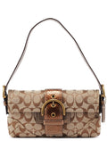 8K38 Beige Snakeskin Embossed Soho Bag