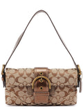 8K38 Beige Snakeskin Embossed Soho Bag