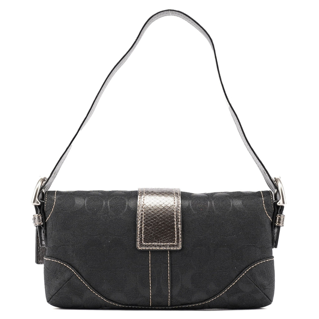 8K38 Black Snakeskin Soho Shoulder Bag