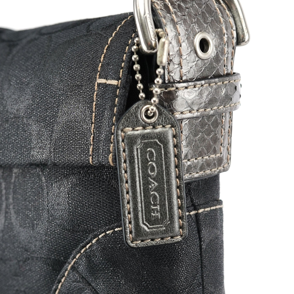 8K38 Black Snakeskin Soho Shoulder Bag