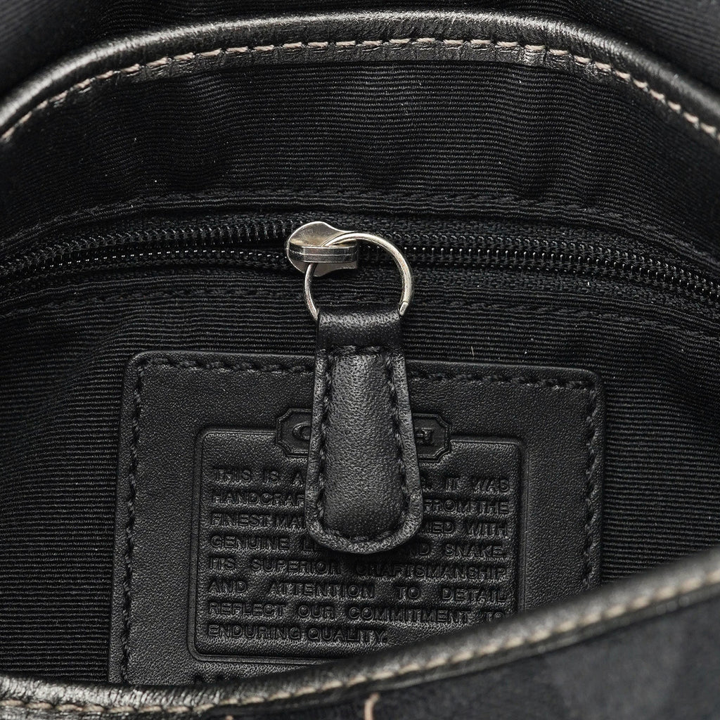 8K38 Black Snakeskin Soho Shoulder Bag
