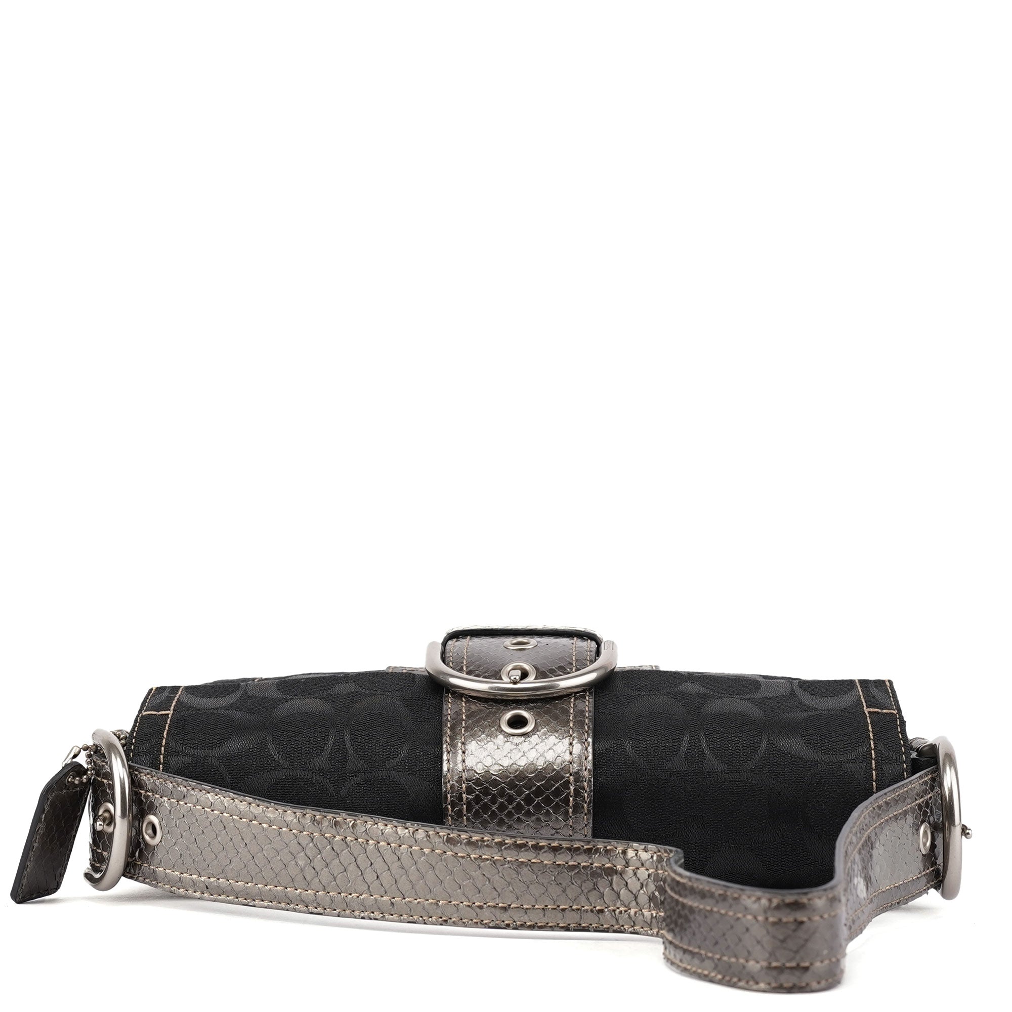 8K38 Black Snakeskin Soho Shoulder Bag