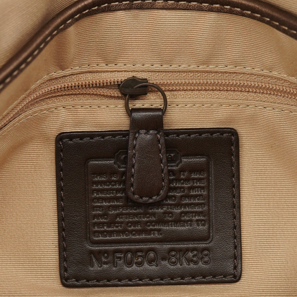 8K38 Brown Faux Python Soho Shoulder Bag