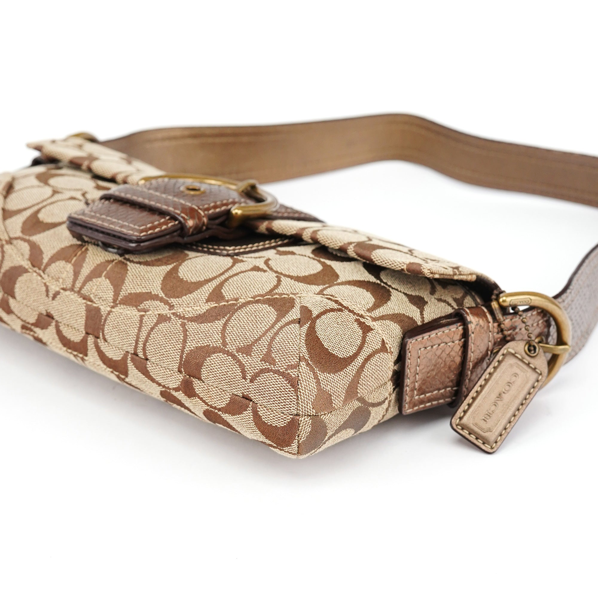 8K38 Brown Faux Python Soho Shoulder Bag