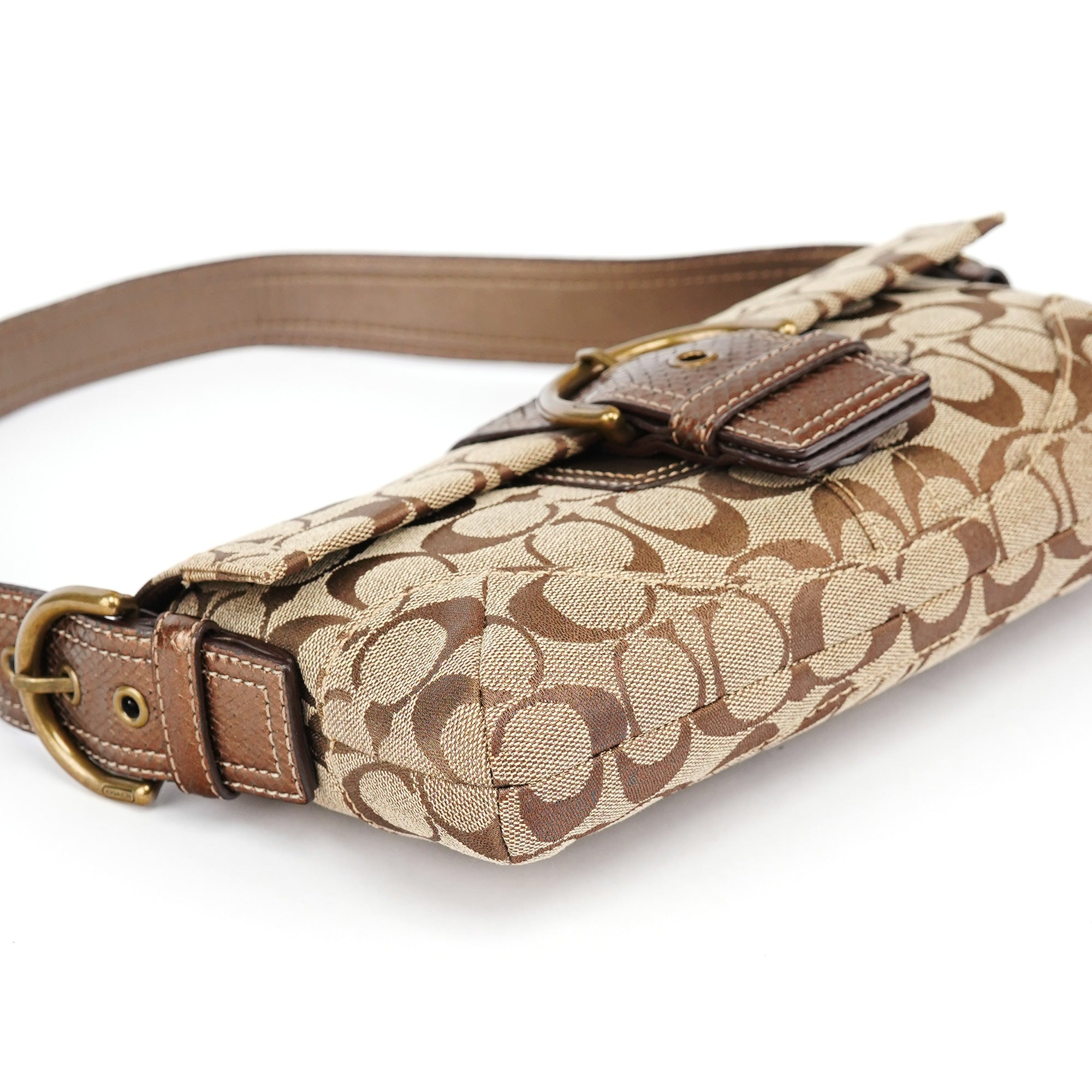 8K38 Brown Faux Python Soho Shoulder Bag