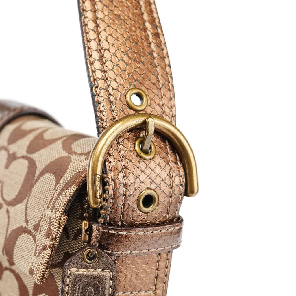8K38 Brown Faux Python Soho Shoulder Bag
