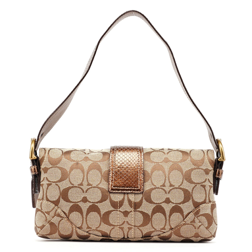 8K38 Brown Faux Python Soho Shoulder Bag