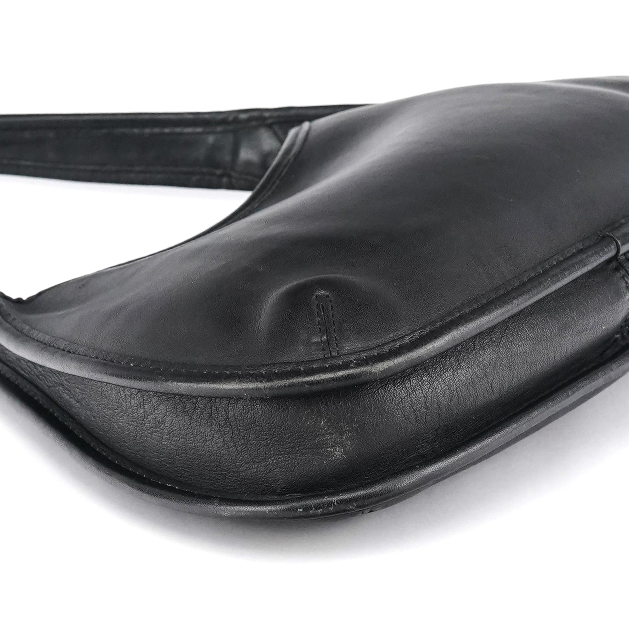 9027 Black Leather Mini Ergo Shoulder Bag