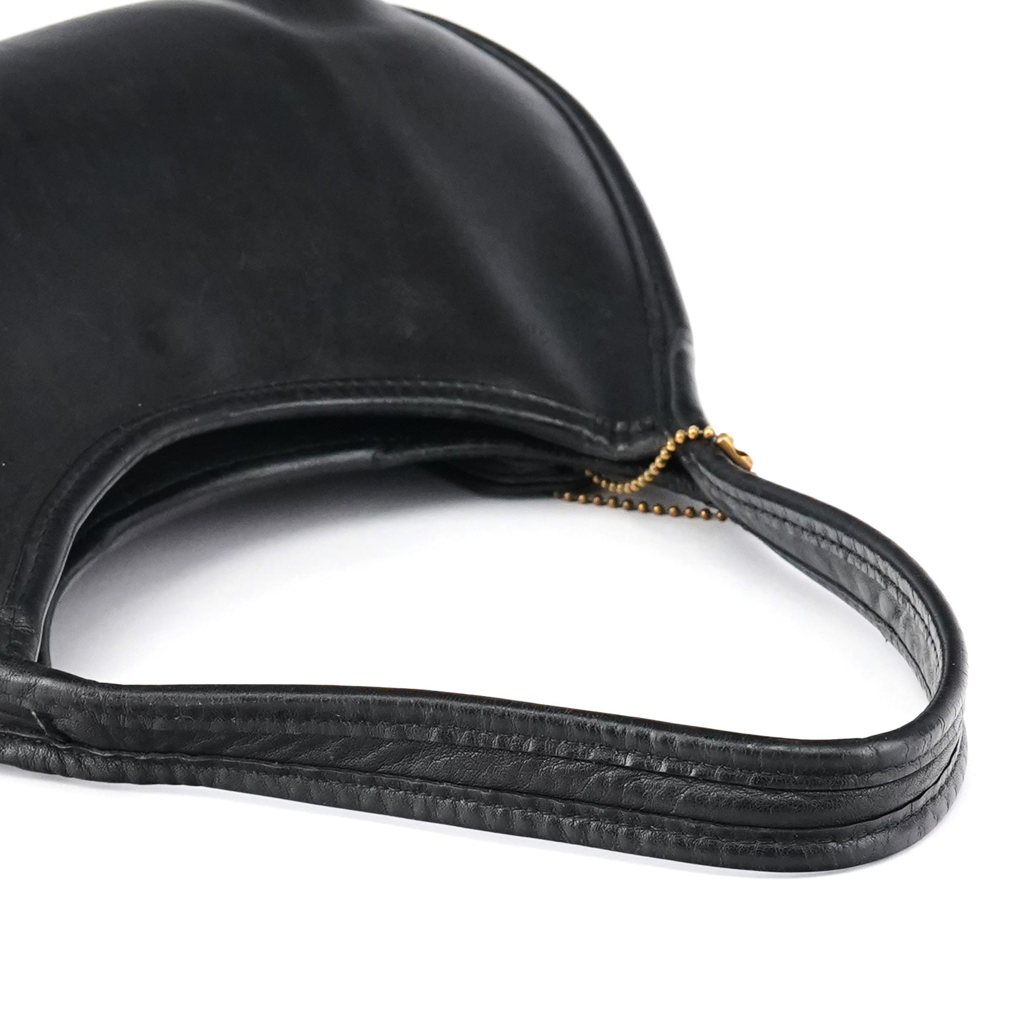 9027 Black Leather Mini Ergo Shoulder Bag