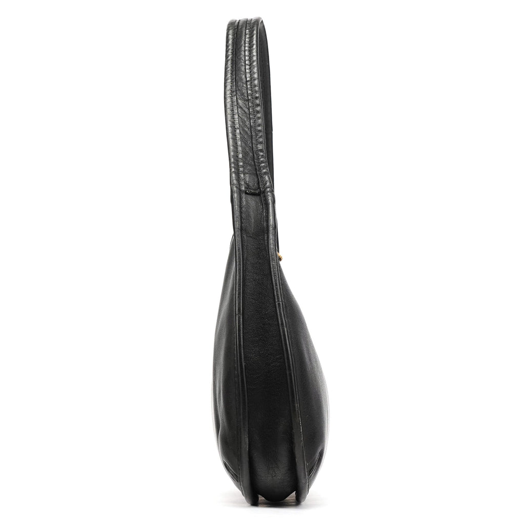 9027 Black Leather Mini Ergo Shoulder Bag