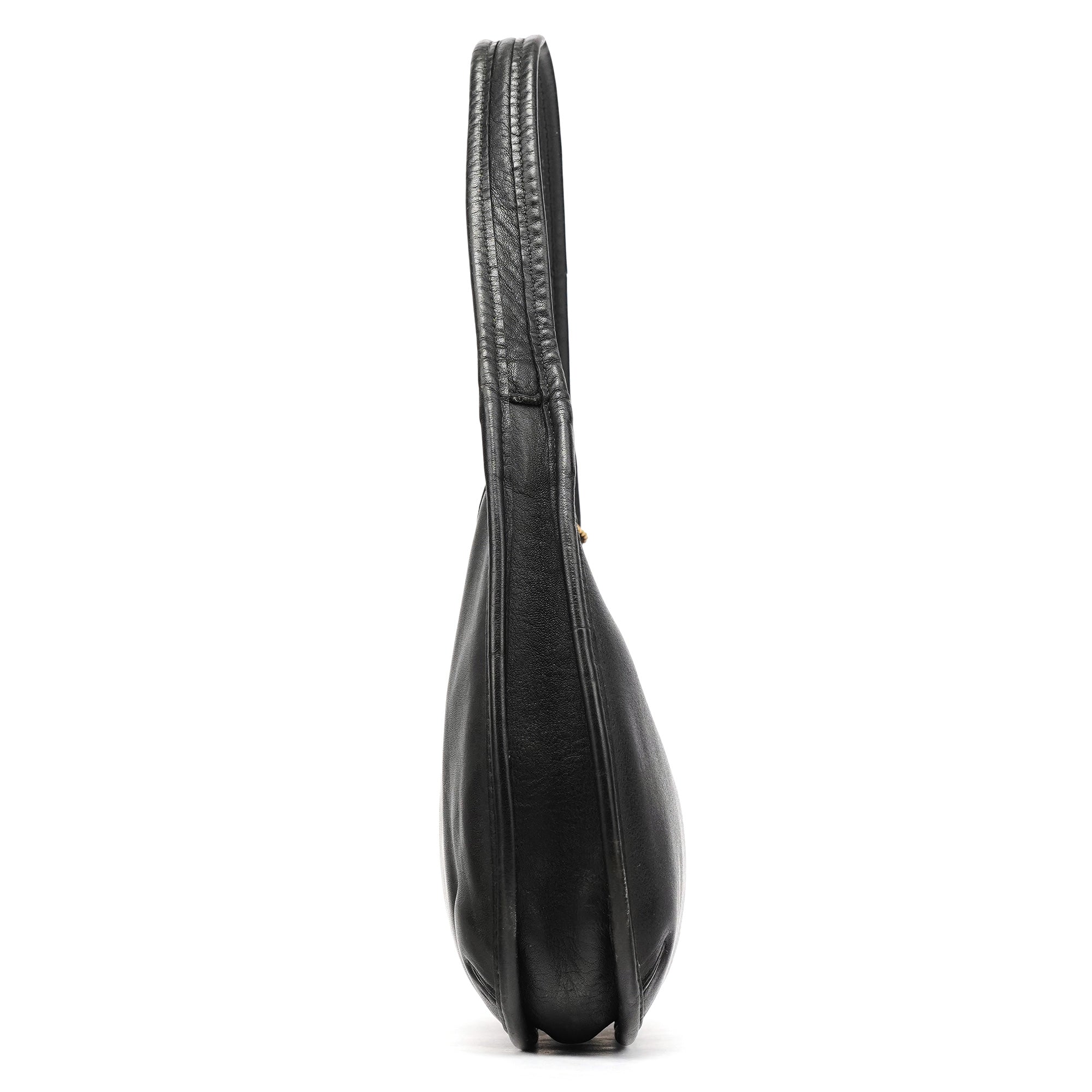 9027 Black Leather Mini Ergo Shoulder Bag